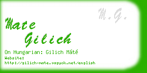 mate gilich business card